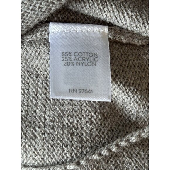 J. Jill Pure Jill Womens Cardigan Sz Large Taupe Brown Casual Grandpa Minimalist - Picture 6 of 9